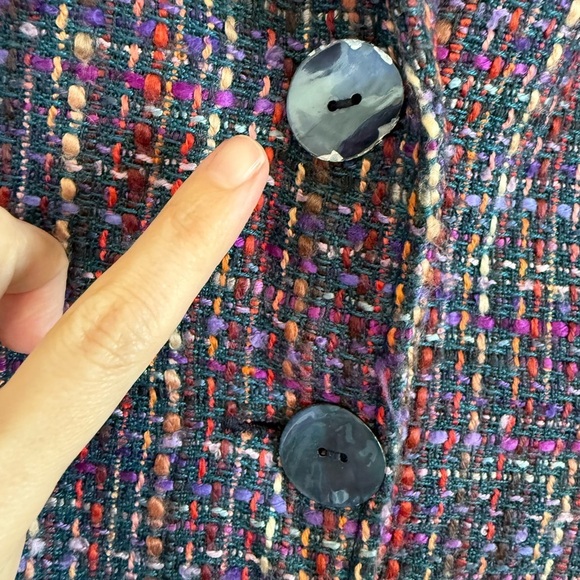 Colorful Tweed Blazer Women's Coldwater Creek Petite 8 - Picture 3 of 8